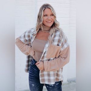 oversized sherpa sleeve shacket!!